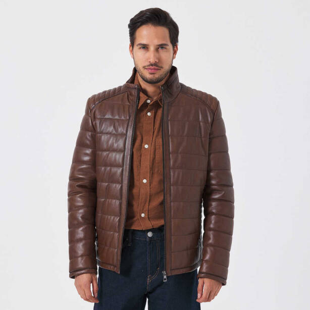 Taba Hakiki Deri Erkek Deri Mont - E23KDM310514-R46 - Tergan