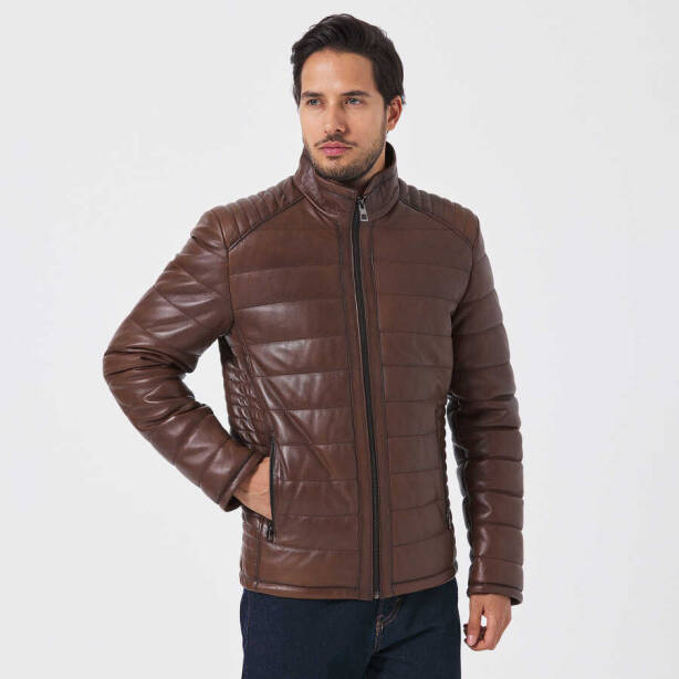 Taba Hakiki Deri Erkek Deri Mont - E23KDM310514-R46 - Tergan