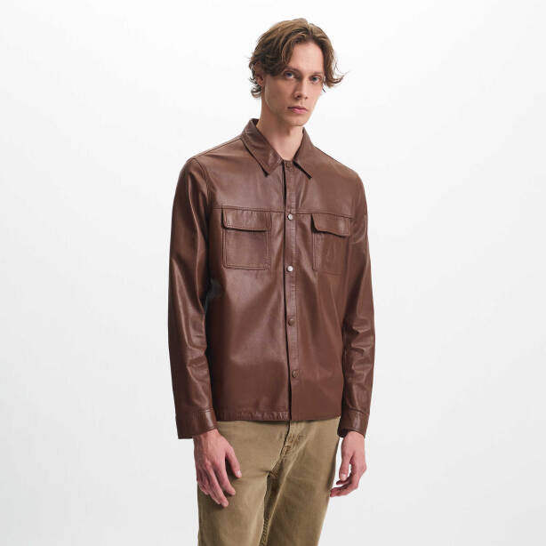 Taba Deri Erkek Deri Mont - E24IDM310561-T0W - 3