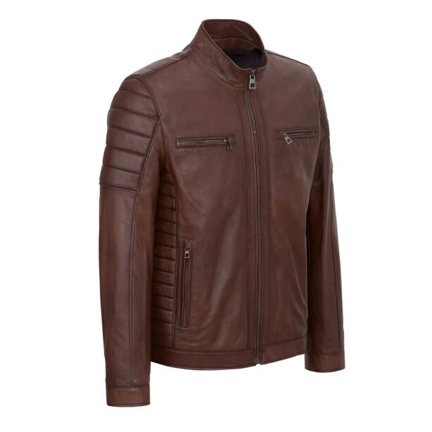 Taba Deri Erkek Deri Mont - E24KDM310576-R46 - Tergan Four Season