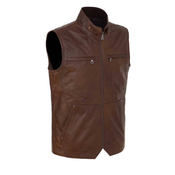 Taba Deri Erkek Deri Yelek - E24IDY310563-R46 - 2