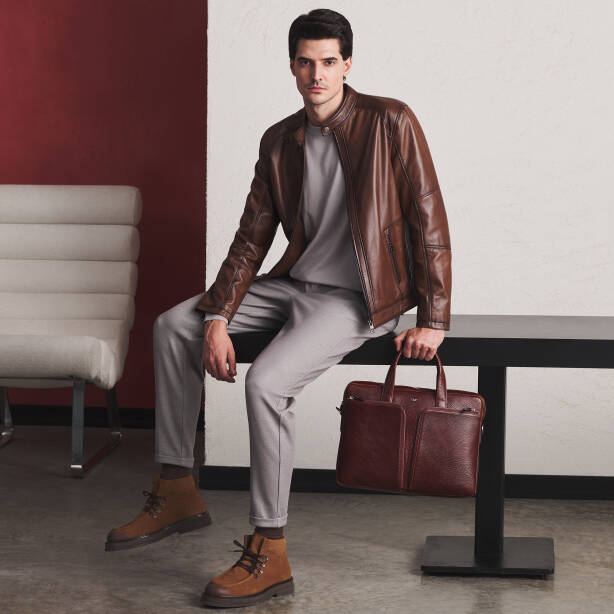 Taba Hakiki Deri Erkek Evrak Çantası - S1EV00021451-P4Y 