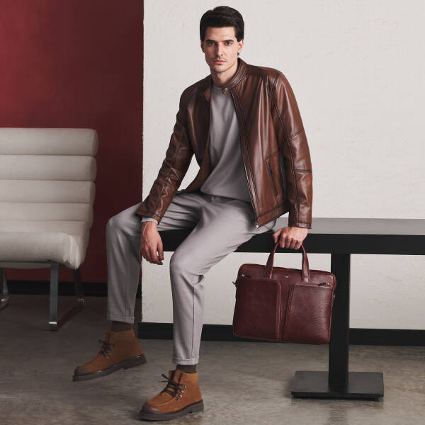 Taba Hakiki Deri Erkek Evrak Çantası - S1EV00021451-P4Y - 1