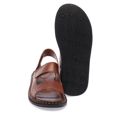 Taba Deri Erkek Sandalet - E25Y1SN57151-A29 - 4