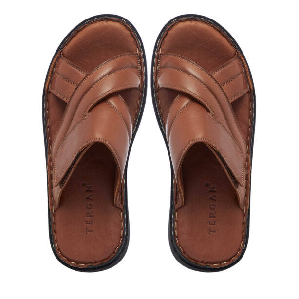Taba Hakiki Deri Erkek Terlik - E25Y1TR57156-A29 - Tergan