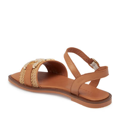 Taba Deri - Hasır Kadın Sandalet - K25Y1SN68109-L8R - 2
