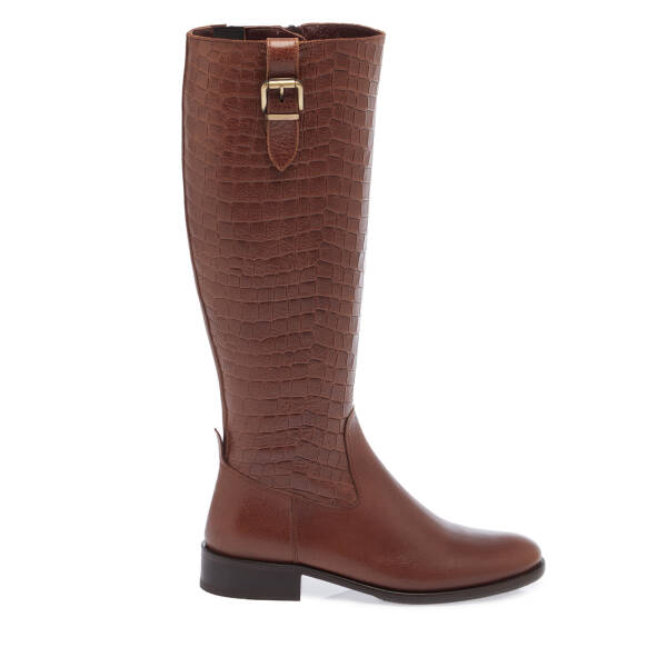 Taba Deri Kadın Çizme - K23K1CM67042-O05 - 3