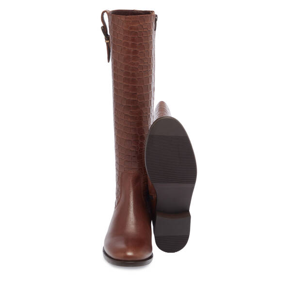 Taba Deri Kadın Çizme - K23K1CM67042-O05 - 4