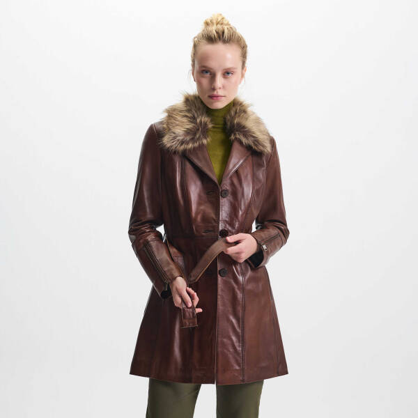 Taba Deri Kadın Deri Mont - K24KDM320442-Q7C - 1