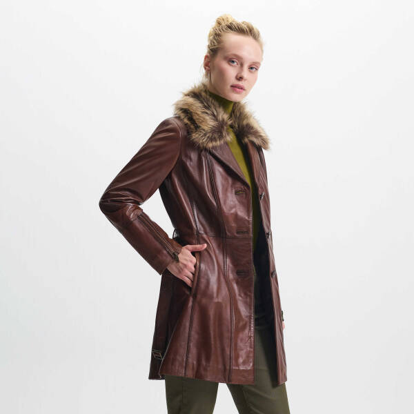 Taba Deri Kadın Deri Mont - K24KDM320442-Q7C - 3