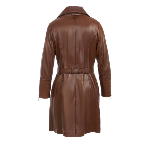 Taba Hakiki Deri Kadın Deri Trençkot - K24KDM320444-R51 - Tergan Four Season