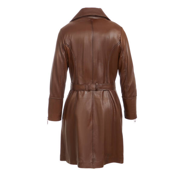 Taba Hakiki Deri Kadın Deri Trençkot - K24KDM320444-R51 - 4