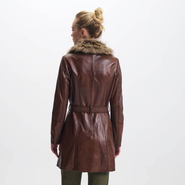 Taba Hakiki Deri Kadın Deri Trençkot - K25KDM320476-Q7C - 5