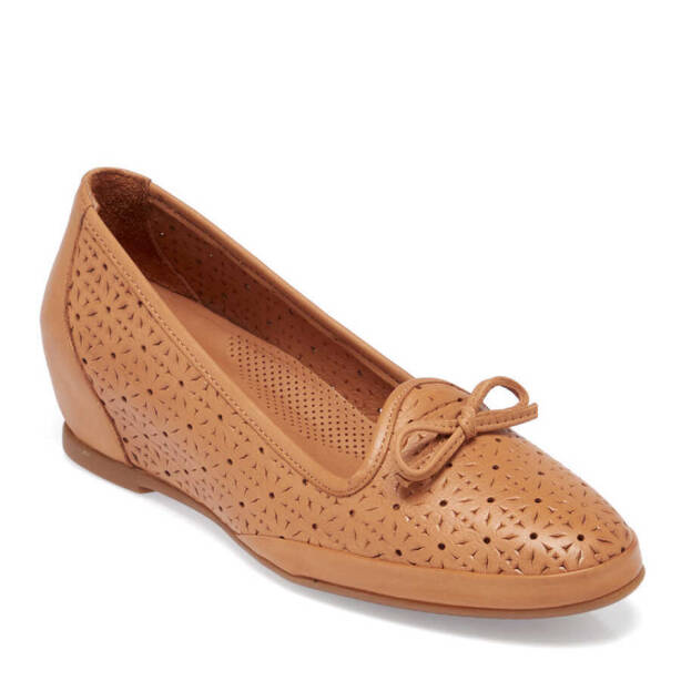 Taba Hakiki Deri Kadın Dolgu Topuklu Ayakkabı - K24I1AY67353-A29 - 2