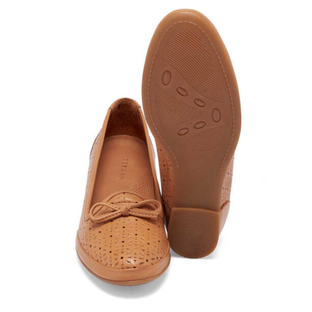 Taba Hakiki Deri Kadın Dolgu Topuklu Ayakkabı - K24I1AY67353-A29 - 4