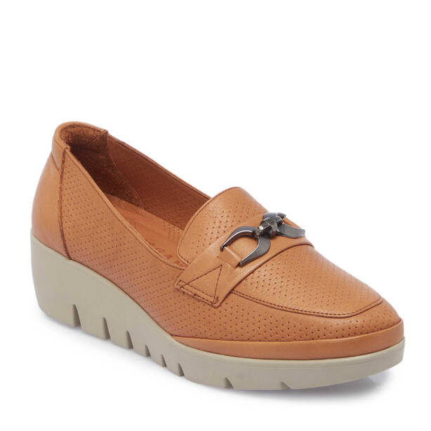 Taba Deri Kadın Dolgu Topuklu Ayakkabı - K25I1AY67845-A29 - Tergan