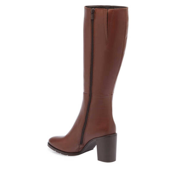 Taba Deri Kadın Klasik Çizme - K23K1CM67043-A37 - 2