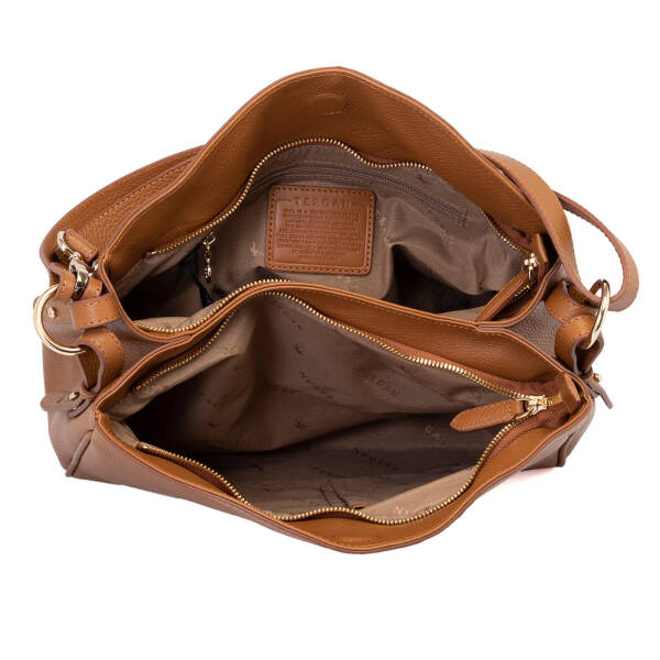 Taba Deri Kadın Omuz Çantası - S25K1BC79450-B67 - 4