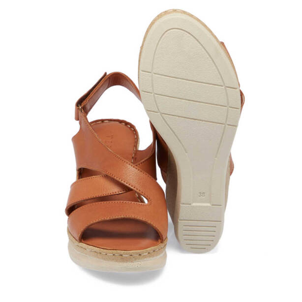 Taba Deri Kadın Sandalet - K24Y1SN67149-A29 - 4