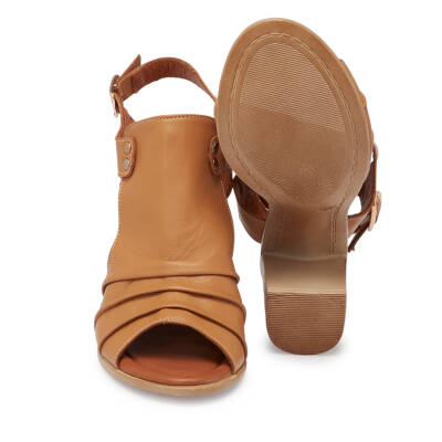 Taba Deri Kadın Sandalet - K24Y1SN67695-A29 - 4