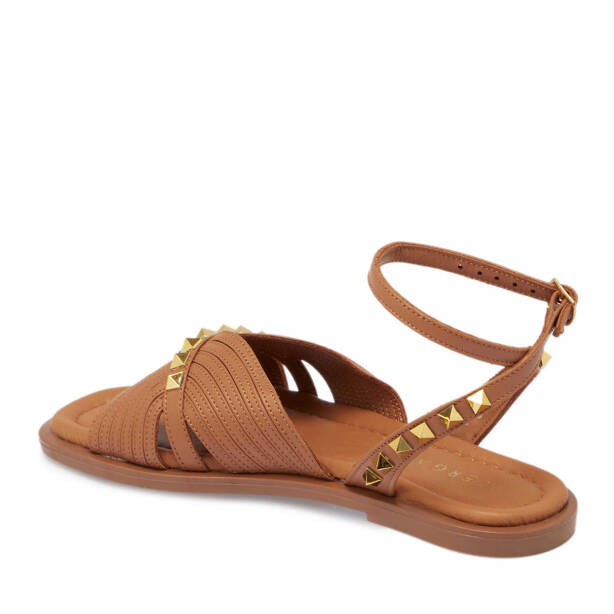 Taba Deri Kadın Sandalet - K25Y1SN67783-A29 - Tergan