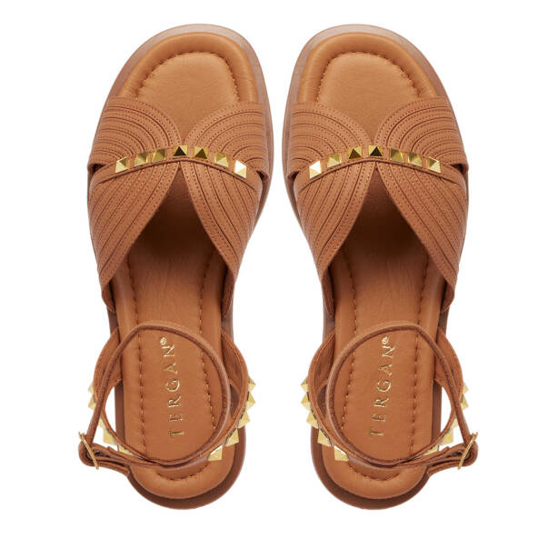 Taba Deri Kadın Sandalet - K25Y1SN67783-A29 - Tergan