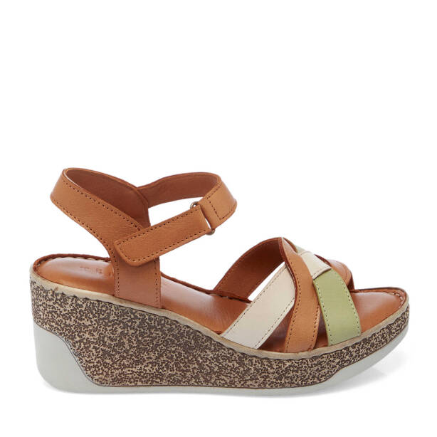 Taba Hakiki Deri Kadın Sandalet - K25Y1SN67835-A29 - 1