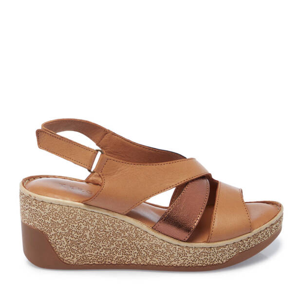 Taba Hakiki Deri Kadın Sandalet - K25Y1SN67838-A29 - 1
