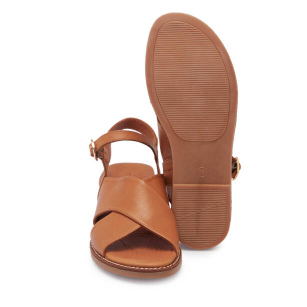 Taba Hakiki Deri Kadın Sandalet - K25Y1SN68056-A29 - 4
