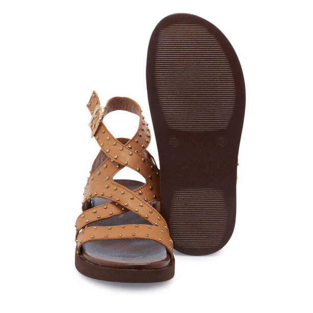 Taba Deri Kadın Sandalet - K25Y1SN68114-A29 - 4