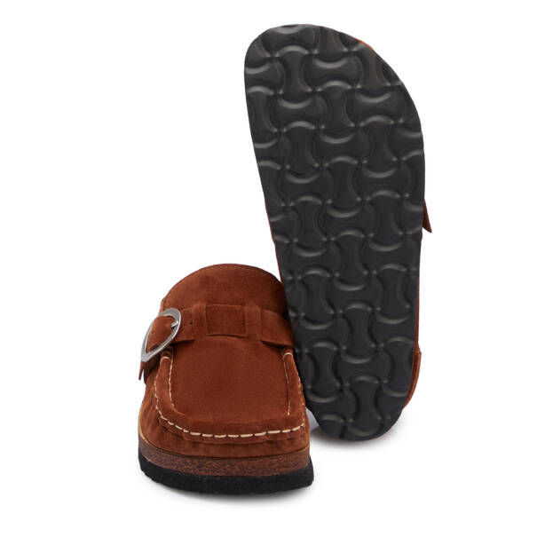 Taba Hakiki Süet Deri Kadın Terlik - K25S1TR68376-K59 - 4