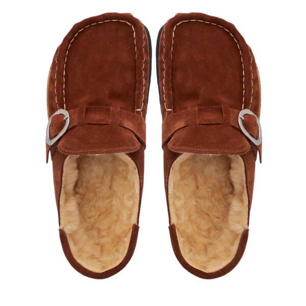 Taba Hakiki Süet Deri Kadın Terlik - K25S1TR68376-K59 - 5