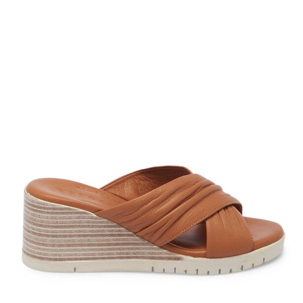 Taba Deri Kadın Terlik - K25Y1TR67775-A29 - Tergan