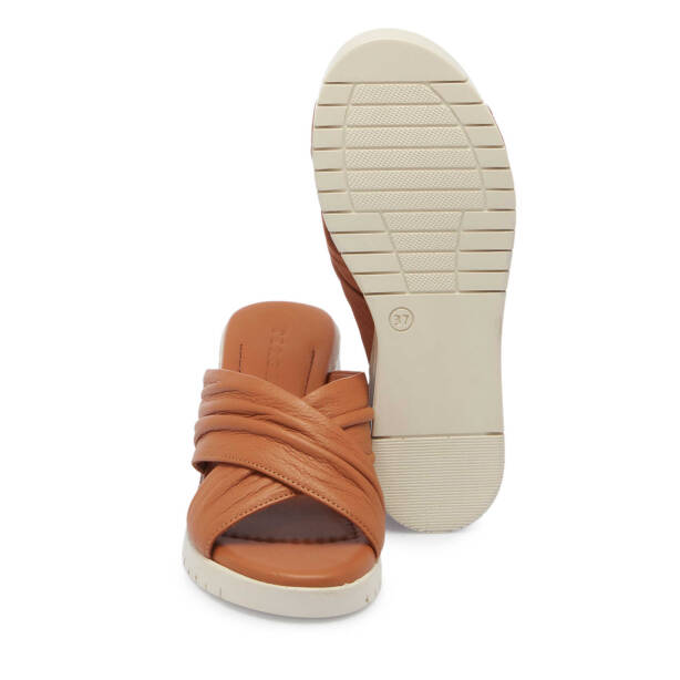 Taba Deri Kadın Terlik - K25Y1TR67775-A29 - Tergan