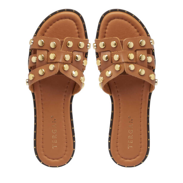 Taba Hakiki Deri Kadın Terlik - K25Y1TR67782-A29 - 5