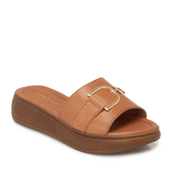 Taba Hakiki Deri Kadın Terlik - K25Y1TR67787-A29 - 2