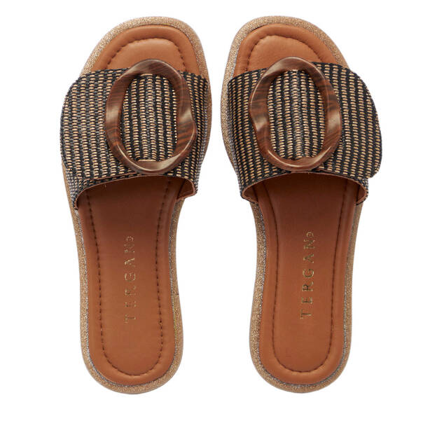 Taba Hakiki Deri Kadın Terlik - K25Y1TR67858-A29 - 5