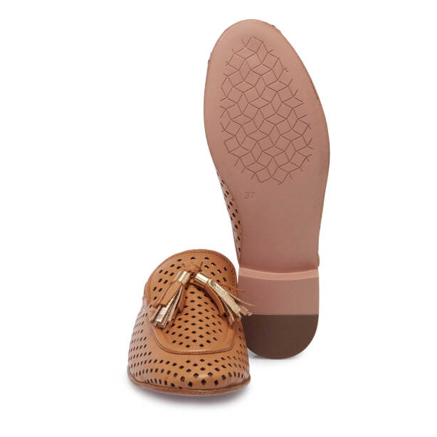 Taba Hakiki Deri Kadın Terlik - K25Y1TR67888-A29 - 4