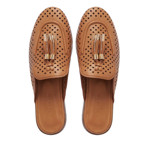 Taba Hakiki Deri Kadın Terlik - K25Y1TR67888-A29 - 5