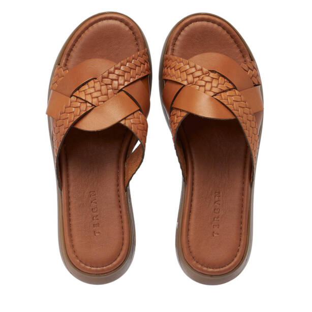 Taba Hakiki Deri Kadın Terlik - K25Y1TR68071-A29 - 5