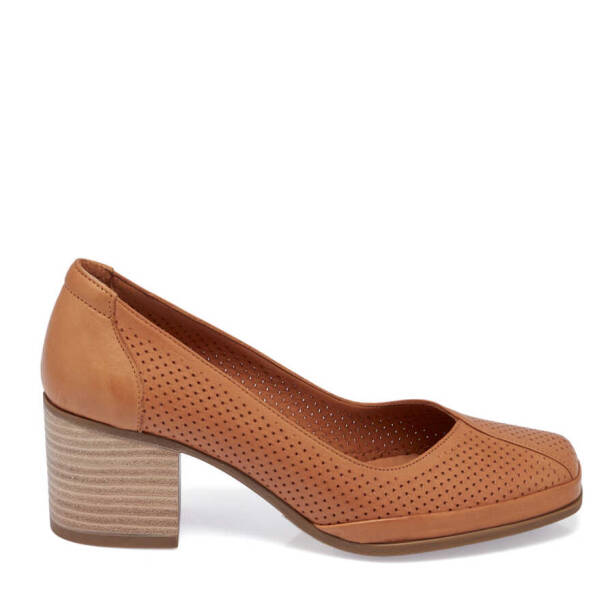 Taba Deri Kadın Topuklu Ayakkabı - K24I1AY67104-A29 - 3