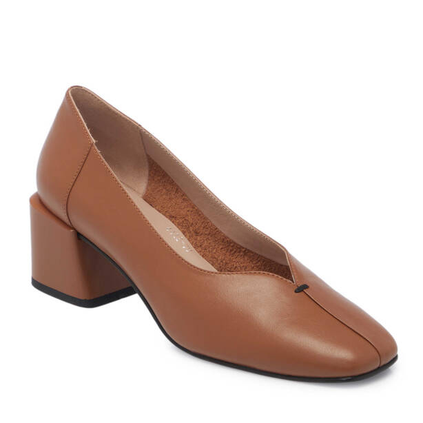 Taba Deri Kadın Topuklu Ayakkabı - K24I1AY67486-A29 - 1