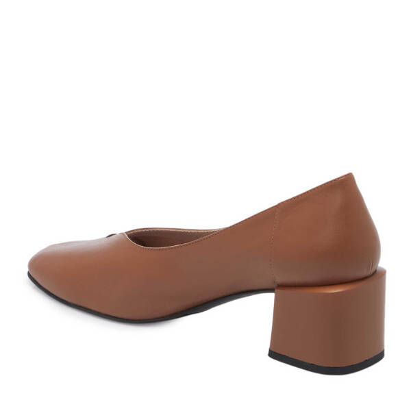 Taba Deri Kadın Topuklu Ayakkabı - K24I1AY67486-A29 - 2