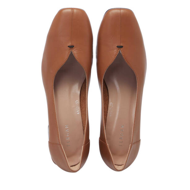 Taba Deri Kadın Topuklu Ayakkabı - K24I1AY67486-A29 - 5