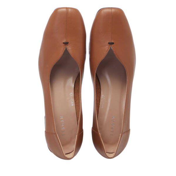 Taba Deri Kadın Topuklu Ayakkabı - K24I1AY67486-A29 - 5