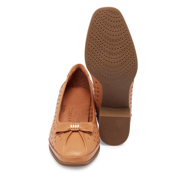 Taba Hakiki Deri Kadın Topuklu Ayakkabı - K25I1AY67832-A29 - 4