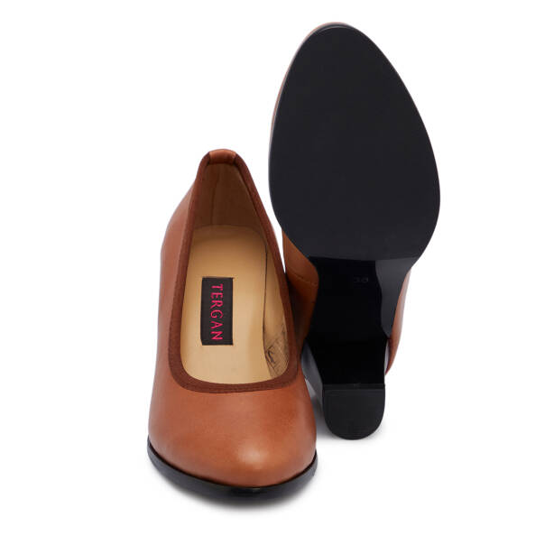 Taba Hakiki Deri Kadın Topuklu Ayakkabı - K25S1AY68374-A29 - 4