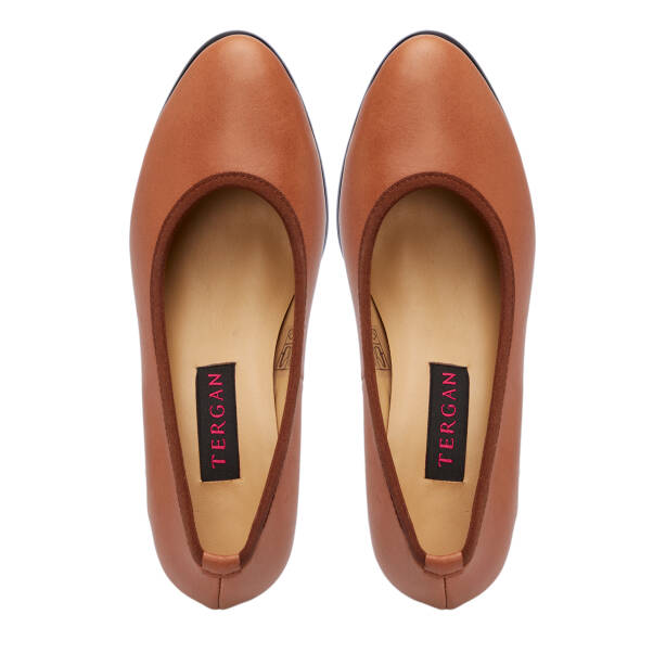 Taba Hakiki Deri Kadın Topuklu Ayakkabı - K25S1AY68374-A29 - 5