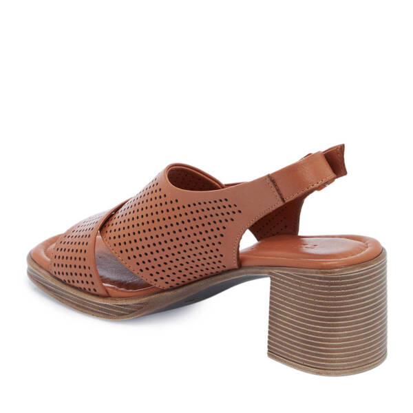 Taba Hakiki Deri Kadın Topuklu Ayakkabı - K25Y1AY67879-A29 - 3