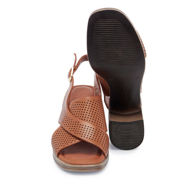 Taba Hakiki Deri Kadın Topuklu Ayakkabı - K25Y1AY67879-A29 - 4